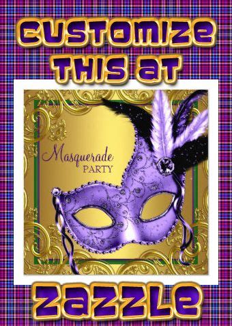 Purple Green Gold Mardi Gras Masquerade Party Invitation Zazzle