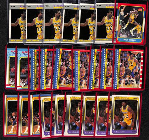 Lot Detail Lot Of Magic Johnson Basketball Cards W Fleer