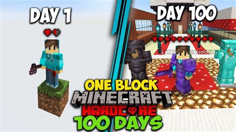 I Survived 100 Days In One Block Hardcore Minecraft Hindi YouTube