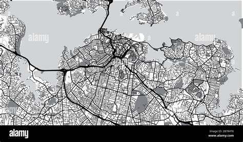 Mapa Urbano Vectorial De Auckland Nueva Zelanda Imagen Vector De Stock