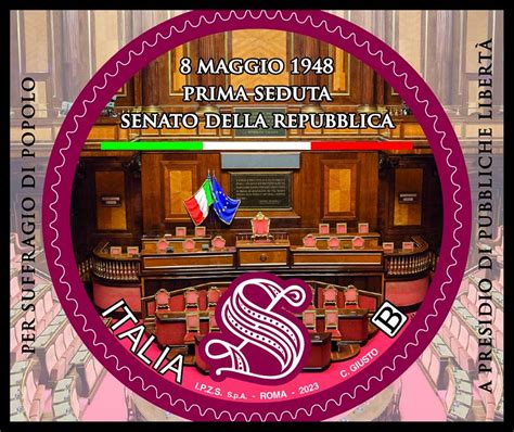 Prima Seduta Del Senato Francobollo Celebrativo Nove Da Firenze