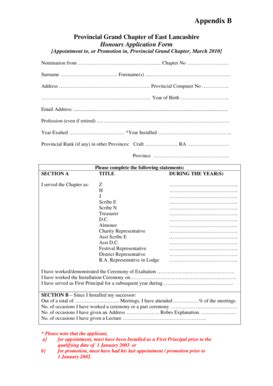 Fillable Online Appendix B Application Form Form RA10 Fax Email Print