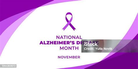 National Alzheimers Disease Month Vector Web Banner Background Poster