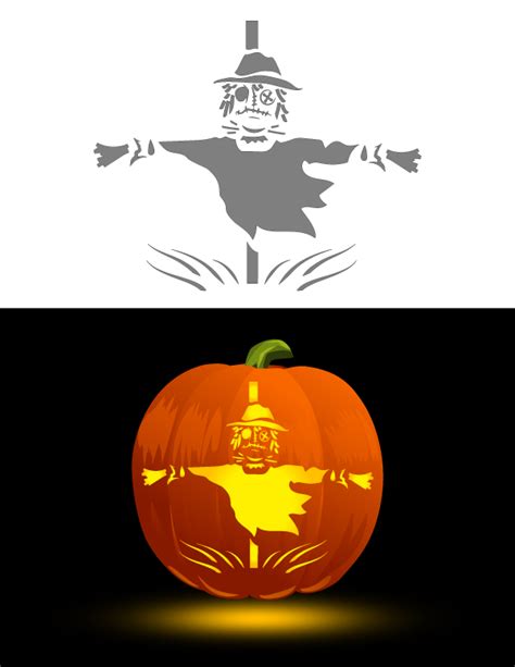 Scarecrow Pumpkin Stencil