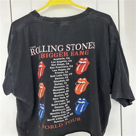 CROPPED ROLLING STONES TOUR T SHIRT 2005 BANDTEE Depop