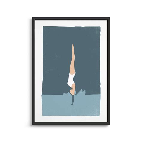 Diving Girl Art Print / Home Decor Gift for Women / Kitchen - Etsy