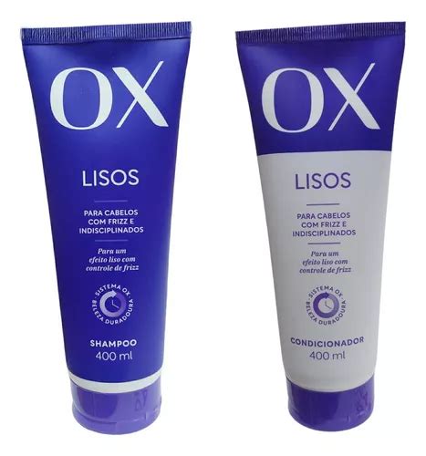 Kit Ox Lisos Shampoo 400ml Condicionador 400ml Frete grátis