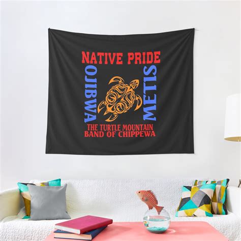 NATIVE PRIDE TURTLE MOUNTAIN BAND OF CHIPPEWA Tapestry By IMPACTEES