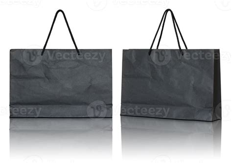 Black Paper Bag Isolated With Reflect Floor For Mockup 11578254 PNG