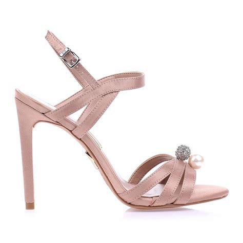 Sandália Salto Alto Satin Nude UZA Shoes Sapatos Femininos