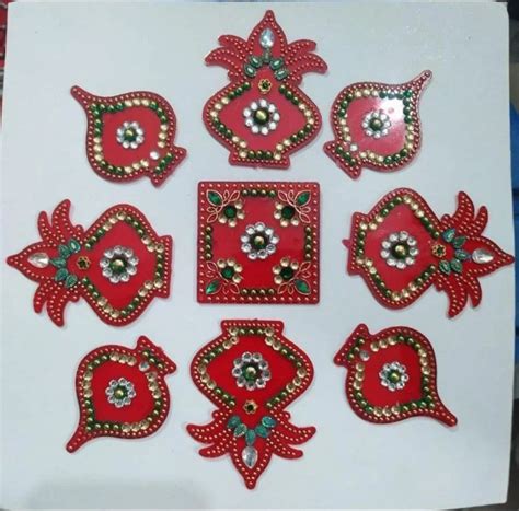 Red Acrylic Rangoli Design Packaging Type Packet Size Dimension