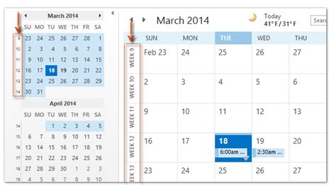 How to show the week numbers in Calendar in Outlook?