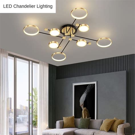 Gold Frame Led Chandelier Lighting for Living Room