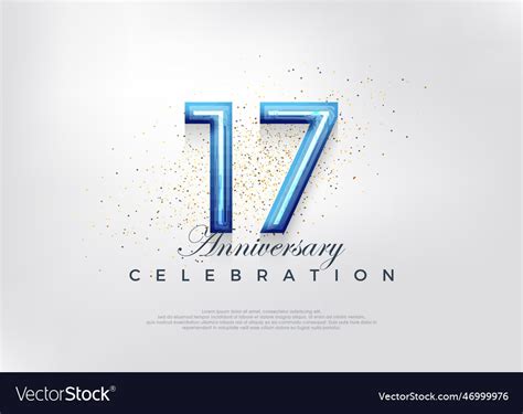 17th anniversary celebration design Royalty Free Vector