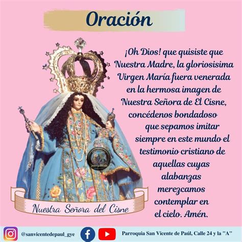 Oraci N Virgen De El Cisne Cisnes Virgen Oraciones