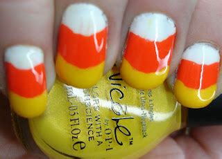 Polishology: Halloween Candy Corn Nails