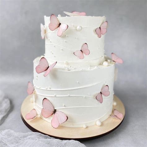 2 Tiered Butterflies Cake Yummycake