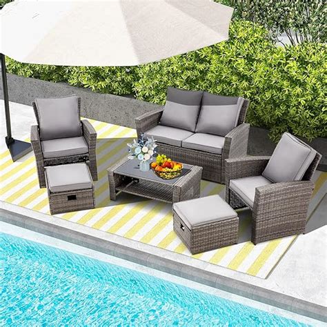 Amazon GYUTEI 6 Piece Patio Furniture Set Outdoor Sectional