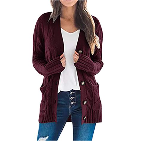 Fesfesfes Clearance Women Plus Size Knit Cardigans Loose Slouchy Cardigan Oversized Chunky