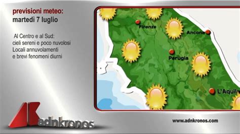 Le Previsioni Meteo Di Oggi 7 Luglio YouTube