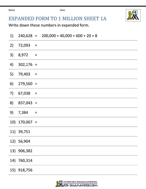 Standard And Expanded Form Worksheets