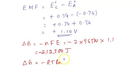 Solved Using Standard Electrode Potentials Calculate G And Use Its