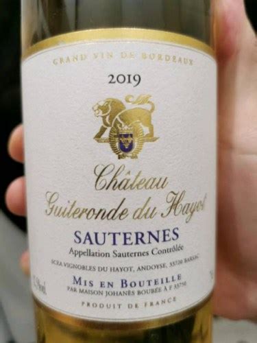 Château Guiteronde du Hayot Sauternes Vivino Australia