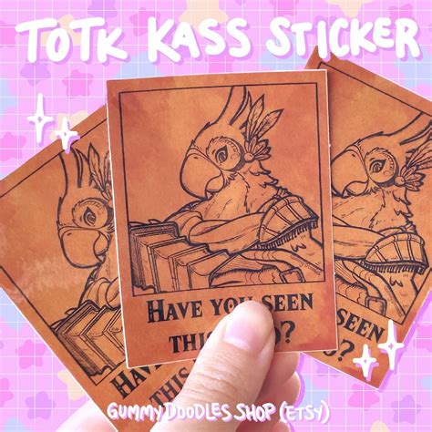 Kass Totk Wanted Vinyl Sticker Etsy