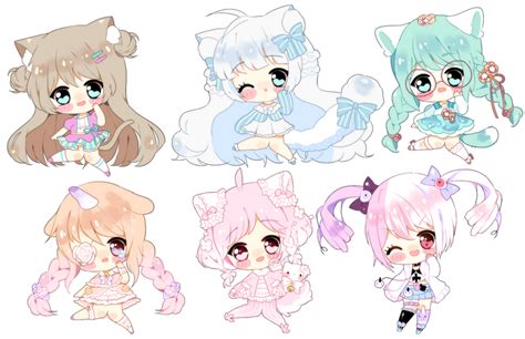 Mochi Chibis Batch By Powder Puff On Deviantart Cute Dragon Drawing