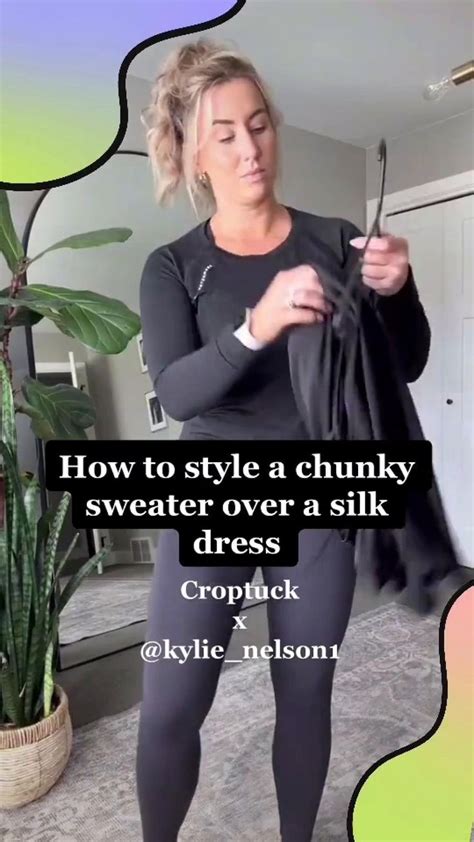 Styling A Chunky Sweater Over A Silk Dress With Croptuck Your Ultimate