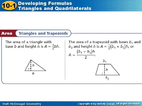 10 1 Reteach Developing Formulas For Triangles And Quadrilaterals