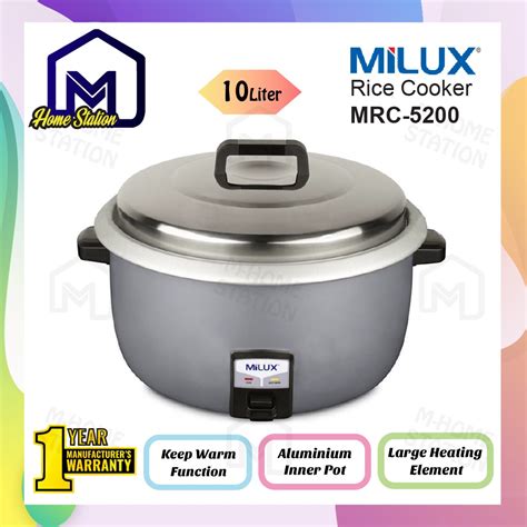 Milux Electric Big Rice Cooker 10L MRC 5200 MRC5200 Periuk Nasi Besar