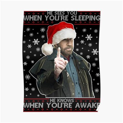 Chuck Norris Christmas Knit Pattern Poster By Chrismick42 Redbubble