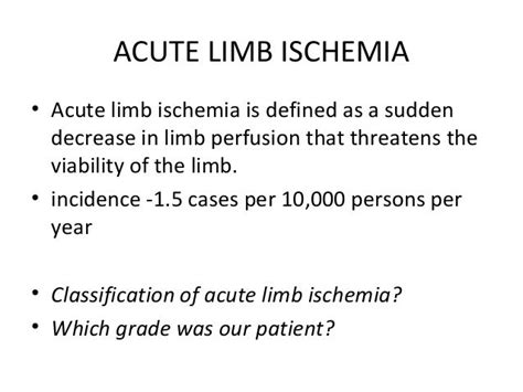 Acute Limb Ischemia