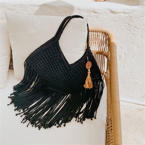 Blossom Fringe Bag Miss Knottie Macrame Fringe Bags Tassel Necklace