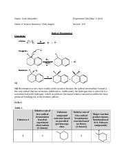 Orgo Ii Post Lab Name Leah Alexander Experiment Due Date