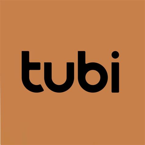 the word tubi is written in black on an orange background