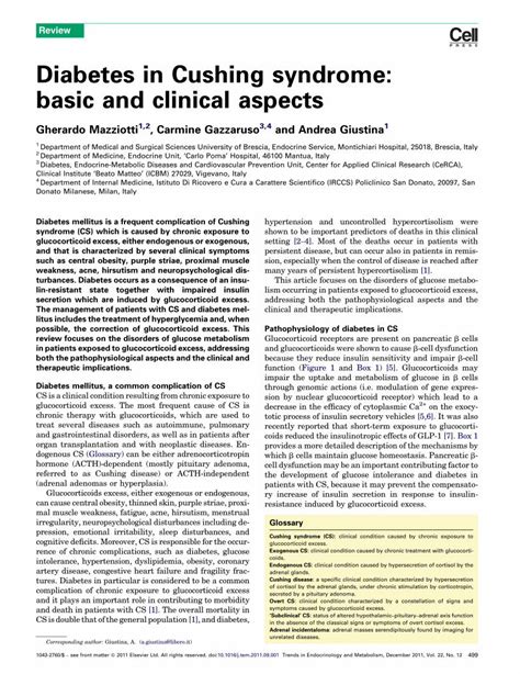 Pdf Diabetes In Cushing Syndrome Basic And Clinical Aspects Dokumentips