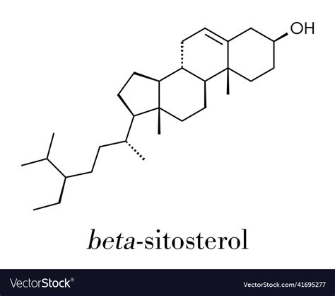 Beta Sitosterol Phytosterol Molecule Investigated Vector Image