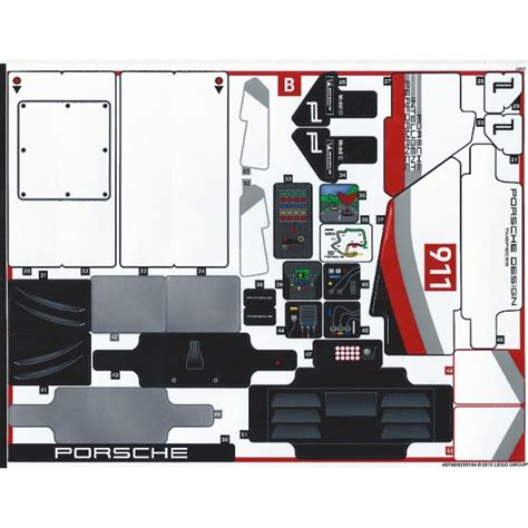 Lego® Stickers Technic Lego® Autocollant Stickers 42096 Porsche