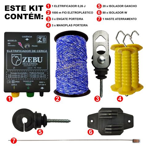 Kit Eletrificador Rural Cerca El Trica Gado C O M Zebu Madeiramadeira