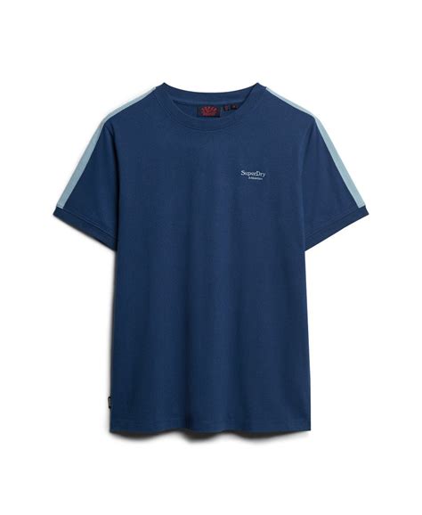 Mens Essential Logo Retro T Shirt In Pilot Mid Bluechina Blue