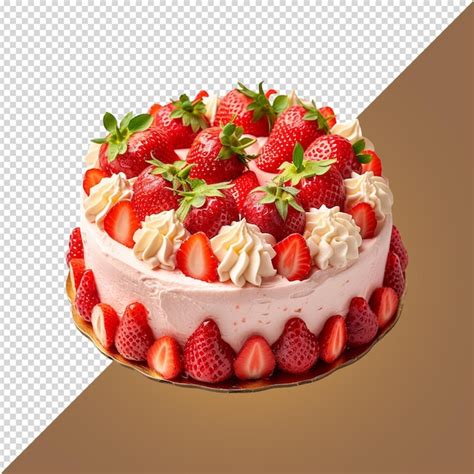 Premium Psd Strawberry Cake Isolated