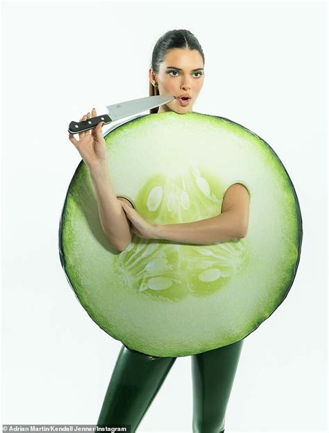 Kendall Jenner Dresses Up As A Cucumber Slice For Halloween To