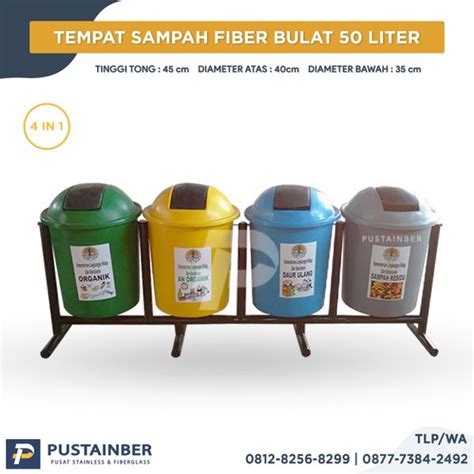 Jual Tempat Sampah Fiber Bulat Liter In Tong Sampah Bak Sampah