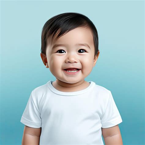 Premium Ai Image Baby Wearing A White Tshirt Without Any Design