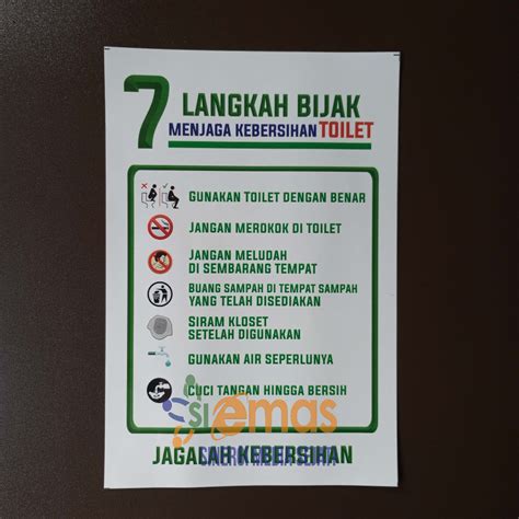 Jual Stiker 7 Langkah Bijak Menjaga Toilet Jagalah Kebersihan Toilet