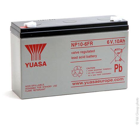 Yuasa Batterie Plomb AGM YUASA NP10 6FR 6V 10Ah F4 8