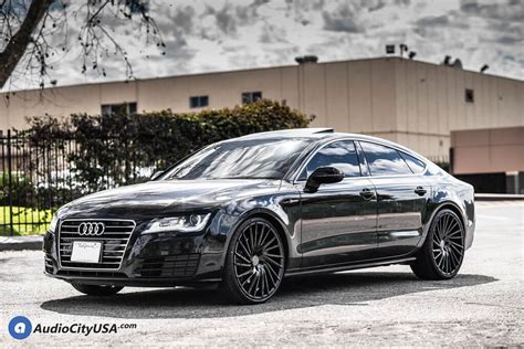 22 Staggered Lexani Wheels Wraith Gloss Black Rims For 2013 Audi A7 Lexani Tires