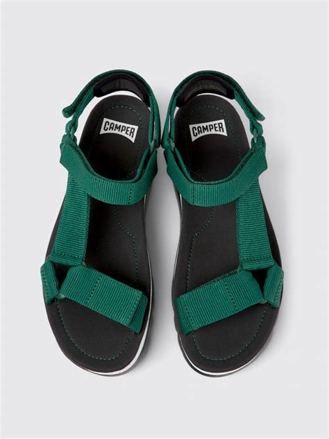 Camper Sandalias Planas Para Mujer Verde Sandalias Planas Camper